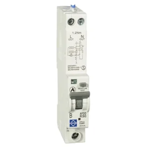 Lewden Compact RCBO (RCBO-B40/30/1PNA) Double Pole 30mA Switched Neutral
