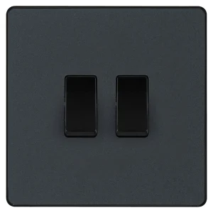 BG Evolve PCDMG42B 2 Gang 2 Way Switch Matt Grey