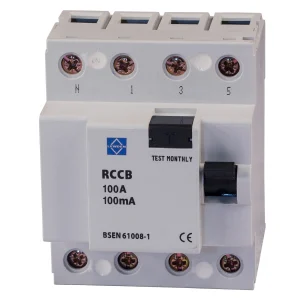 Lewden RCD (RCD10-100/100/4A) 100A - 4 Pole - 100mA - 10kA