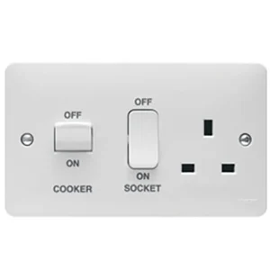 Hager Sollysta WMCC50 2 Gang Cooker Control Unit 146 x 40 x 86mm White