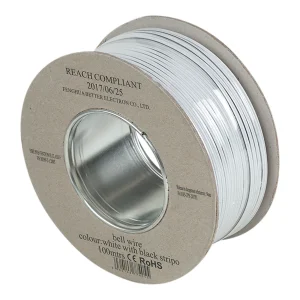 IBELL 2-Core PVC Copper Clad Aluminium Bell Wire 6mm × 100m White