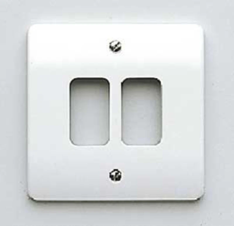 Logic Plus 2-Gang Grid Front Plate 86mm x 86mm