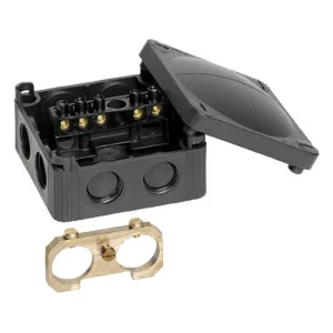 Junction Box Combi 308 Armoured Cable Earthing 85 x 85 x 51mm Black Kit