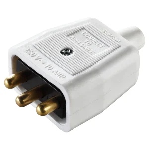 BG NC103W 10A Work Power 3-Pin In-Line Connector White