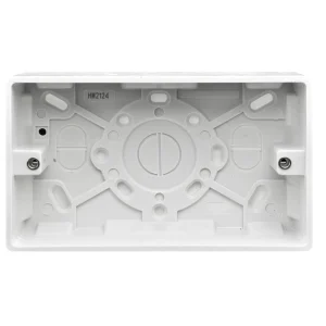 Verve HM2124 2 Gang 35mm Pattress Surface Back Box White