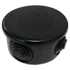 Junction Box WIB 6 Circular Enclosure Cones 77 x 40mm Black IP55