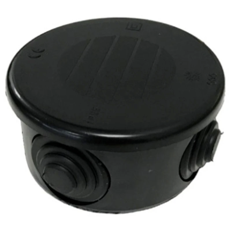 Junction Box WIB 6 Circular Enclosure Cones 77 x 40mm Black IP55