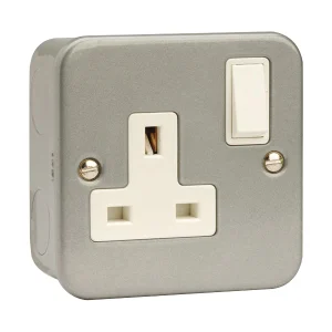 Socket 1 Gang Double Pole Switched + Box 13A Metal Clad