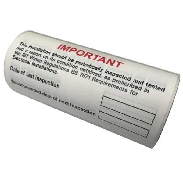 Technical Inspection Label Industrial Signs Label Warning Periodic Inspection S/A 130 x 60mm Black ...