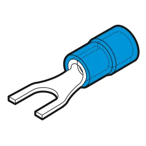 1.5mm²-2.5mm² Fork Terminal 4.3mm Blue [Pack of 100]