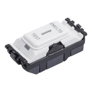 Grid Plus 1-Pole 2-Way Secret Key Switch Module 20A Marked 'EMG LTG TEST' White
