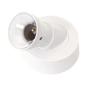 Batten Lamp Holder T2 BC Angled Short Skirt Loop In White