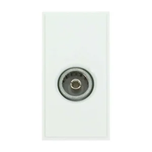 Click New Media 1-Gang Shielded Female Coaxial Socket Module White