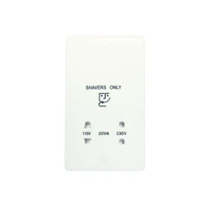 Designa 21DVSS Dual Voltage Shaver Socket White