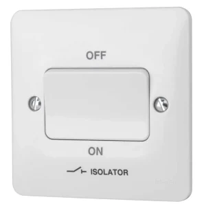 Plate Switch 1 Gang Triple Pole Fan Isolator 10A White