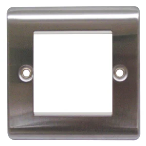 Designa 23FACE2MOD 1 Gang 2 Euro Module Grid Plate Satin Steel