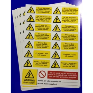 Label Pv Array/Solar Panel Various (Pack=5)