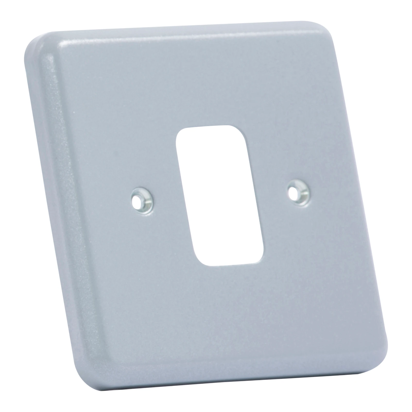 Metalclad Plus 1-Gang Grid Front Plate 86mm x 86mm Grey - Image 2