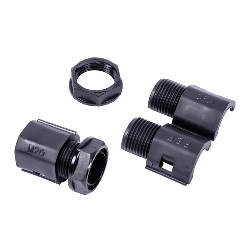 CP20/ADAP Male Fixed Straight Connector with Locknut 20mm Black - Image 2