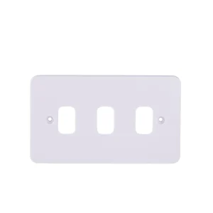 Lisse 2-Gang 3-Module Grid Plate White