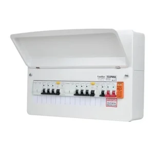 Fusebox 10 Way T2 SPD 18P 2x80A 30mA Type A RCD 2x6A 1x16A 3x32A MCBs Dual RCD Consumer Unit