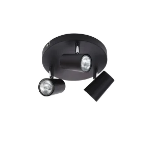 Forum INL-31776-BLK Harvey 3 Light Spotlight Plate GU10 - Black