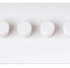 Polar White Rounded Profile 4 Gang 2 Way 250Va Dimmer Switch
