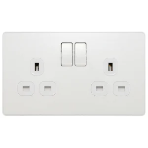 BG Evolve PCDCL22W 2 Gang Switched Socket Pearlescent White