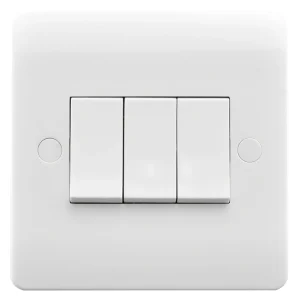 Verve HM2023 Plate Switch 3 Gang 2 Way 10AX White