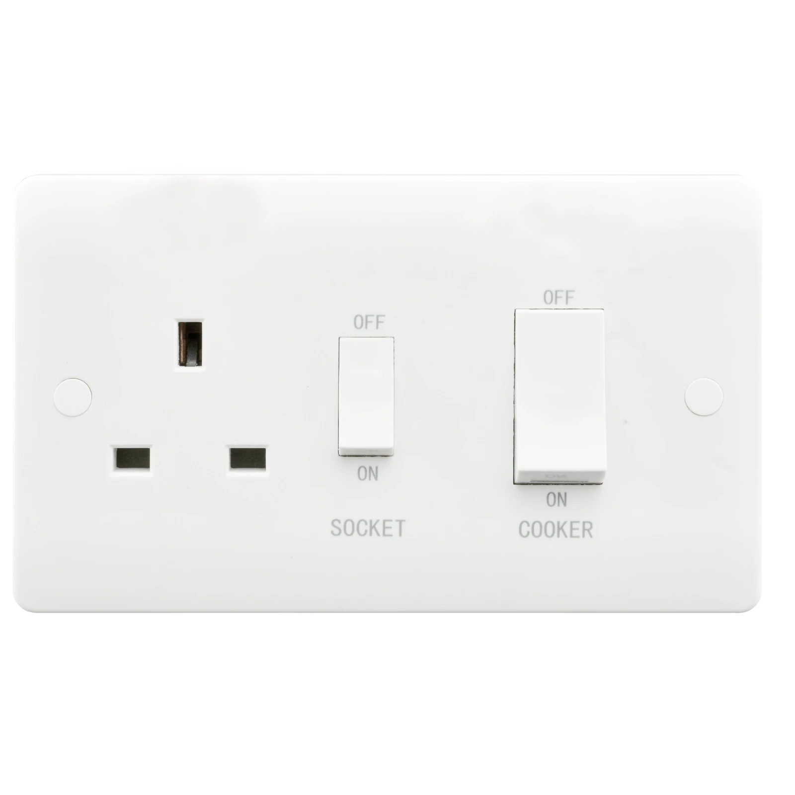Verve HM2060 45A Double Pole Switched Cooker Control Unit White + 13A Switched Socket - Image 2
