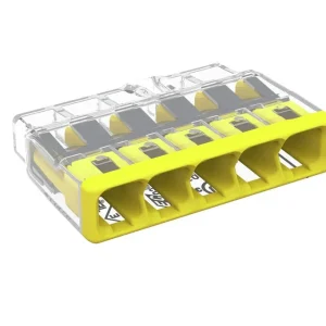 Wago Yellow Compact 5-Conductors Splicing Connectors