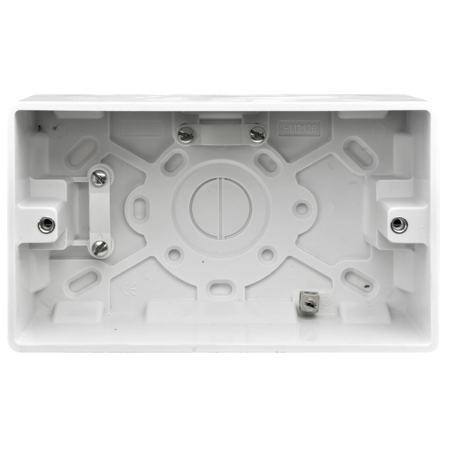 Verve HM2126 2 Gang 47mm Pattress Surface Back Box White