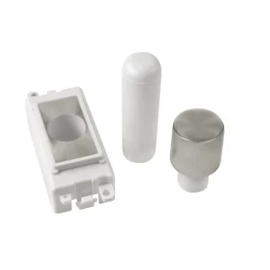 Click Gridpro Dimmer Unit 1 Module Mounting Kit Satin Chrome White Insert