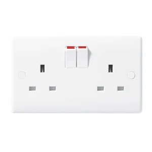 BG Nexus 822 Socket 2 Gang Single Pole Switched 13A White