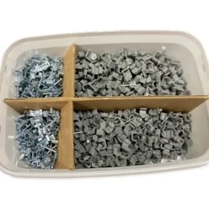 Metallic Grey 1.5mm x 2.5mm Twin & Earth Clips Tub