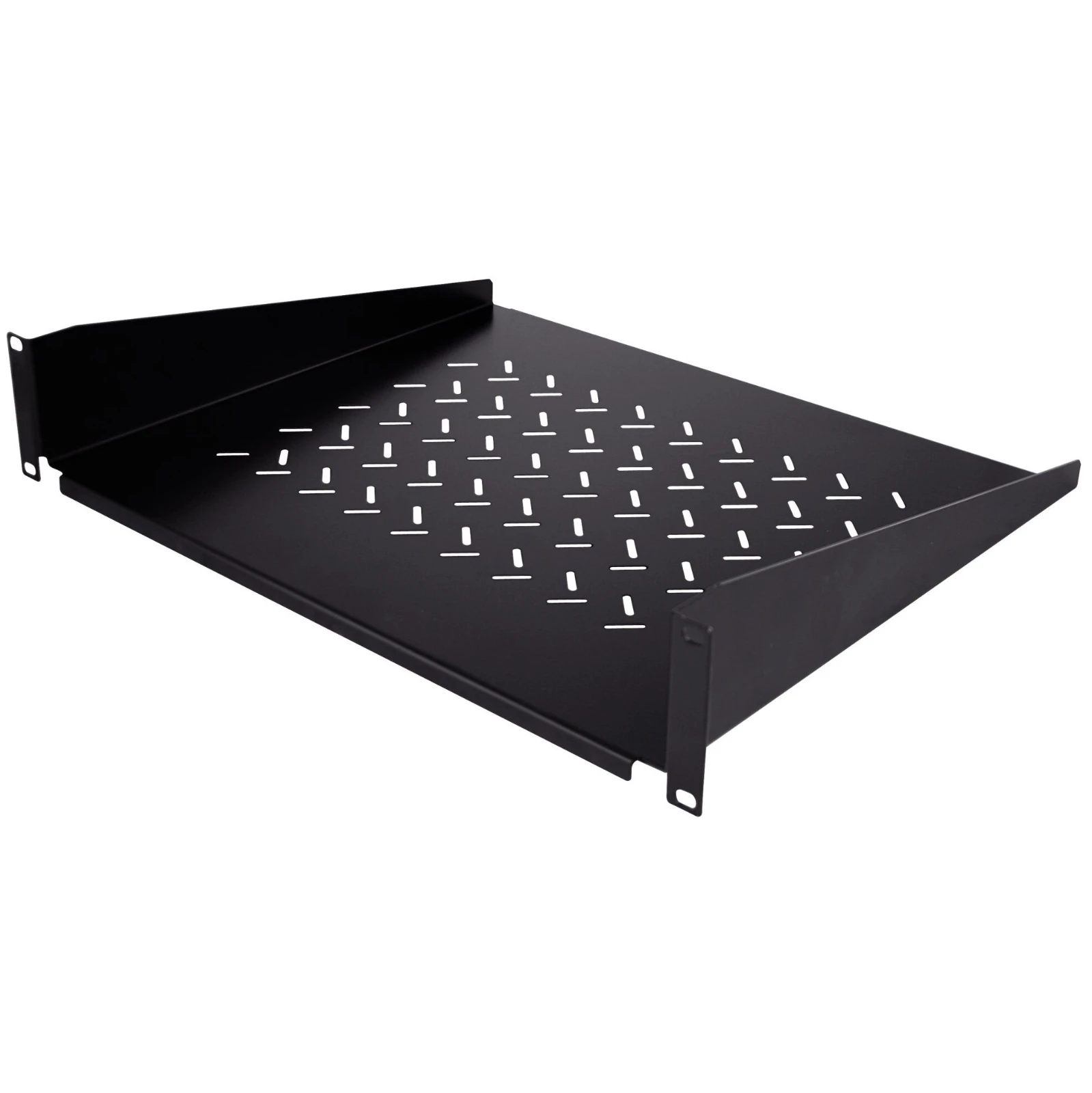 Gigamedia 19'' Fixed Shelf 2U 2 Fixing Points Depth 375mm - Black