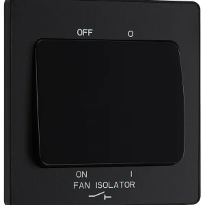 BG Evolve, Matt Black, 10A Triple Pole Fan Isolator Switch