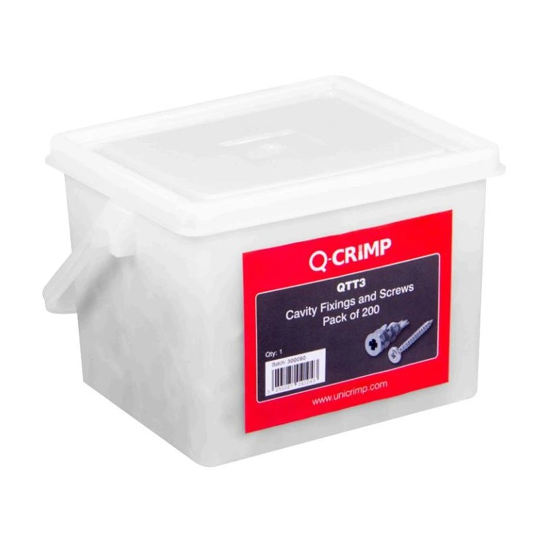 Unicrimp QTT3 Cavity Wall Screws and Fixings Trade Tub (200) - Image 2