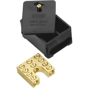 Junction Box 1 Pole 5X35mm 100A Black