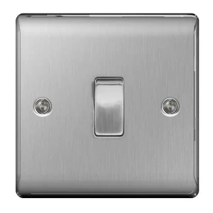 BG Nexus NBS13 Plate Switch Brushed Steel Intermediate 10AX