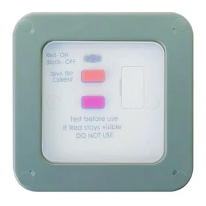 Weatherproof Switched Fused Spur 13A RCD Latching IP66 Grey