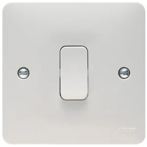 Hager Sollysta WMDP84 1 Gang 2 Pole Switch 20A 86 x 28 x 86mm White