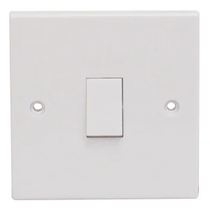 Essentials 11S512 Plate Light Switch 1 Gang 2 Way 10AX White