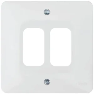 Hager Sollysta Frontplate Grid 2 Gang Moulded 86 x 7.5 x 86mm White Urea