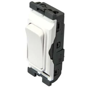 Hager Sollysta Grid Switch 1 Way DP 20A 60 x 24 x 25mm White Urea
