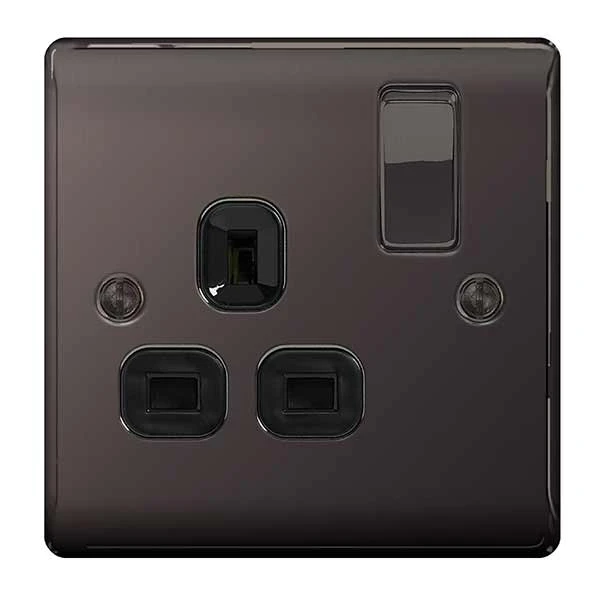 BG Nexus NBN21B Black Nickel Switched Socket 1 Gang Double Pole 13A - Image 2