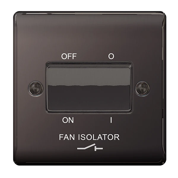BG Nexus NBN15 Plate Switch Fan Isolator 10A - Black Nickel