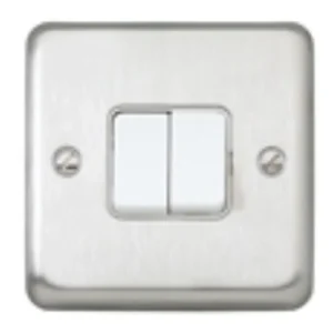 MK 2 Gang 2 Way Single Pole Flush 10A Plate Switch