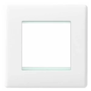 Euro Module Front Plate 2 Module Grid Square White
