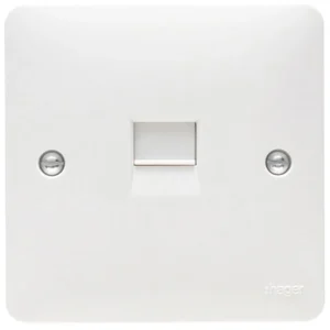 Hager Sollysta WMBTS 1 Gang Secondary BT Telephone Outlet White